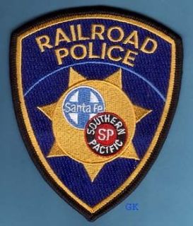 southern pacific santa fe railroad police patch 