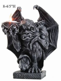   Butler Kneeling Gargoyle Statue Figurine T Light Holder Horned Demon