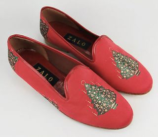   ZALO ~Christmas Trees~ Flats Oxfords Loafers Slip Ons Shoes~Size 7 M