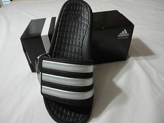 adidas men s slide sandals black with gray white trim