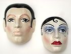 Art Deco Ceramic Masks 1978 F Scott Fitzgerald & Zelda 