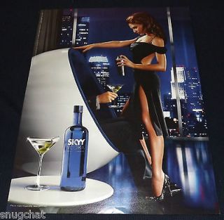 2009 Print Ad Skyy Vodka Woman in Provocative Black Dress Unseen Man 