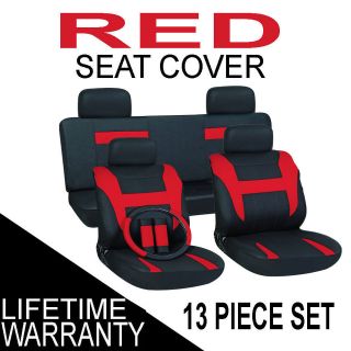   Black Auto Car Seat Covers FREE Steering Wheel Belt Pads Head Rests
