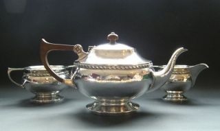 Jones Arts & Crafts Sterling Silver Tea Service Teapot Sugar Bowl 
