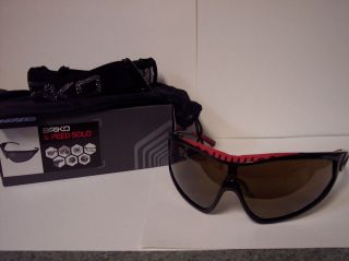 briko x peed solo sunglasses shiny black red new sports