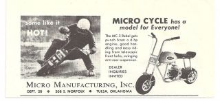 micro cycle mini bike ad 9 6 2012d time left