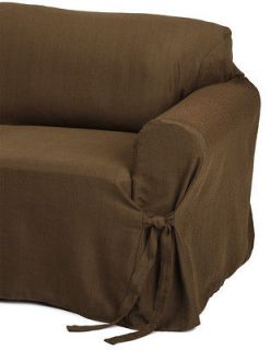   duty Jacquard Fabric Solid Chocolate Brown Couch/sofa Cover Slipcover