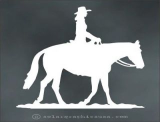 WESTERN PLEASURE HORSE decal COWGIRL for country girl woman tack box 