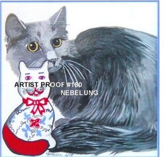 ORIGINAL PAINTING BY LJH NEBELUNG C180, TUXEDO CAT,RAGDOLL,TONKINESE