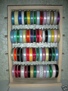 60 spool ribbon holder scrapbooking organizer wood rack time left $ 26 