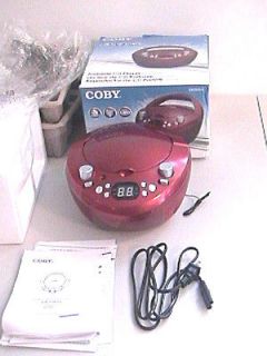 coby cxcd251 portable cd player with am fm radio red