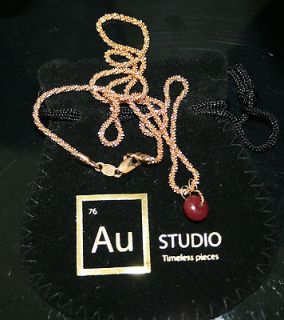 carat ruby pendant 18kt solid gold bail necklace chain
