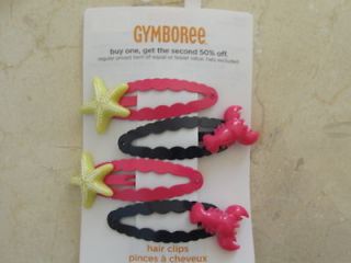 NEW GYMBOREE 4 Star Fish/Lobster Girls Hair Clip Accesories
