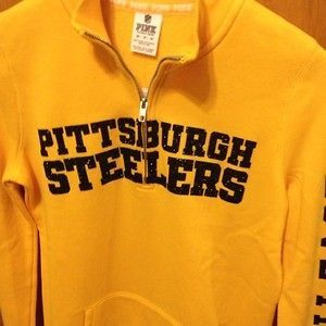   Secret Pink NFL Pittsburgh Steelers Half Zip Pullover sweatshirt M