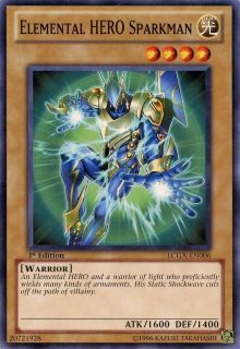 yugioh elemental hero sparkman common 1st lcgx en006 x3 time