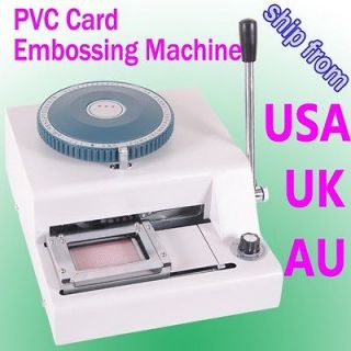 BRAND NEW 68 MANUAL PVC CARD EMBOSSER CREDIT ID EMBOSSING MACHINE g7