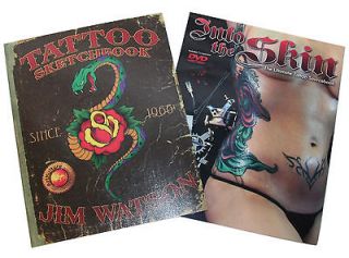   Books! Tattoo Supplies Into The Skin +Jim Watson Sketchbook / Flash