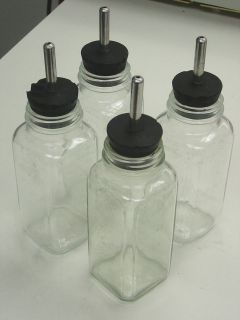 Small glass animal watering bottles stoppers, s.s. tubes, 250 ml (8 