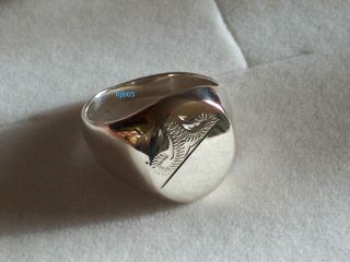 new mens sterling silver signet wedding band ring 925 hallmarked
