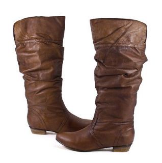 Steve Madden Candence Womens Leather Brown Tan Slouch Boots Shoes 11 