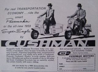 1959 Vintage CUSHMAN Pacemaker MOTOR SCOOTER & All New Super Eagle 5½ 
