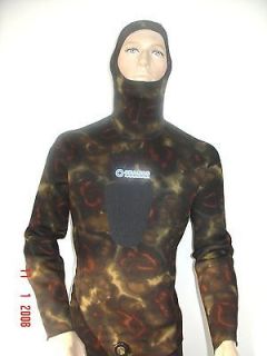 custom sized 5mm 2pc camo spearfishing wetsuit from greece time
