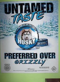 newly listed husky smokeless tobacco metal sign 