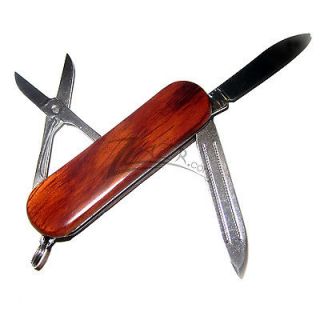 Wooden Pocket Knife   Wood handle multi blade small mini gift scout 
