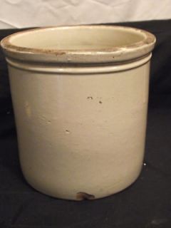 vintage ceramic crock stoneware 1 gallon crock unmarked 2 no cracks 