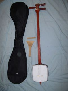 Newly listed Shamisen with case and Bachi, Japanes 3 string instrument