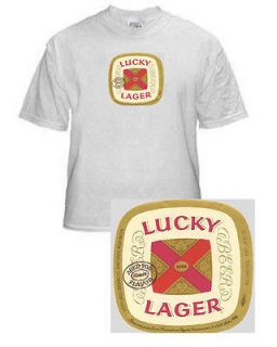 LUCKY LAGER BEER T SHIRT LUCKY LAGER BREWING VANCOUVER WASHINGTON 