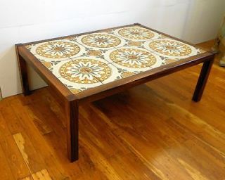 Outstanding Danish Modern Rosewood Tile Coffee Table Scandinavian