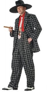 Zoot Suit Gangster Pimp Adult Costume (Black/White) size:X Large