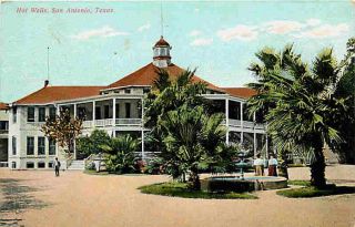 San Antonio Texas 1908 Bath House Hot Sulphur Wells Vintage Postcard