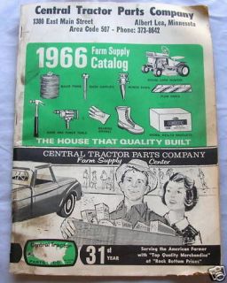 1966 farm supply catalog central tractor parts co mn  19 99 