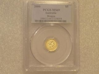   LUNAR YEAR OF DRAGON $5 FIVE DOLLAR GOLD COIN PCGS MS69   POP 4