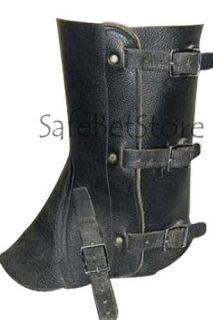 Vintage Swiss Army Black leather gaiters Military Quality Very Cool 