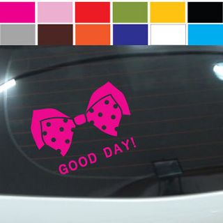 T43 Ribbon Car Truck Window Decals_Pink bow girl tie Stickers_12 