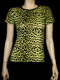 green leopard animal print ladies t shirt top by insanity