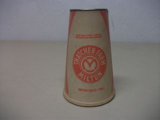 Thatcher Farms Wax Coated Cardboard Cone Shaped 1/2 Pint Cream 