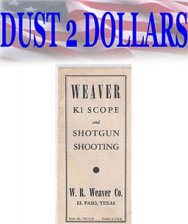   K1 1X Shotgun Scope Original Manual Hard 2 Find 1956 Take A Look
