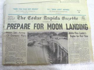 PREPARE FOR MOON LANDING   Cedar Rapids Gazette July 26, 1969