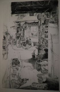 corner fruit stand etching plate bb by john w winkler