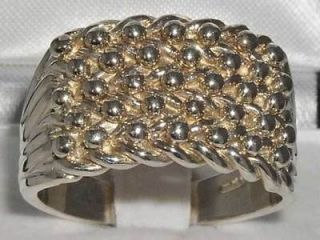 Newly listed HEAVYWEIGHT SOLID 925 SILVER MANS 5 ROW KEEPER RING