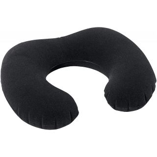 Fabric Inflatable Travel Pillow Flocked Blow Up Cushion Neck Support 