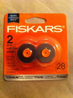FISKARS 28mm Rotary Cutter TRIMMER Blades pack of 2 TITANIUM SEALED 