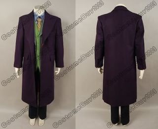 dark knight joker purple trench coat costume set 5 pcs