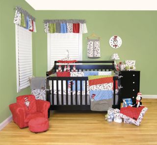 DR SEUSS CAT IN THE HAT BABY BOY BABY GIRL INFANT 17 PC NURSERY CRIB 