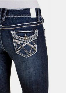 MAURICES Premium Jeans Size 9/10 Waist 33 KAYLEE Flap Pocket Capri 