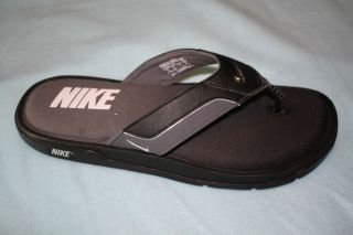 NEW Mens NIKE Comfort Thong Sandals Flip Flops 431880 001 Black/Gray 